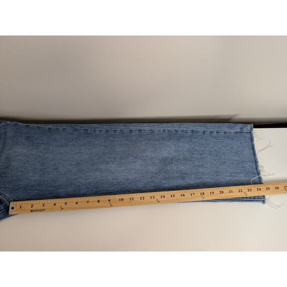 Anthropologie PAIGE Nellie Denim Raw Hem Overalls in Clarkson Wash Size 24 - Picture 14 of 15